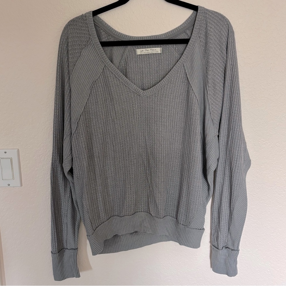 We the Free v-neck waffle knit pullover
